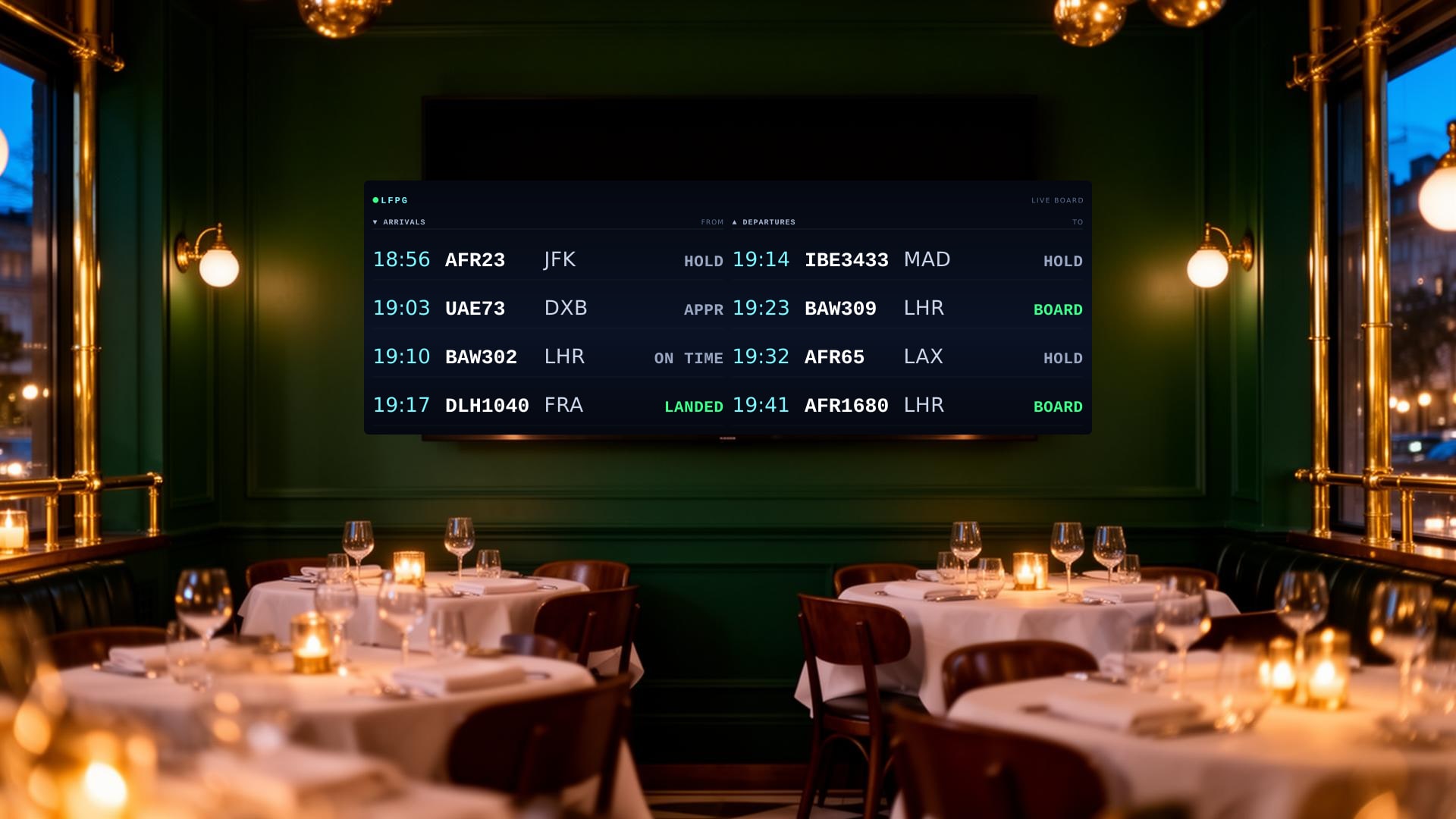 Aerotron Board in a restaurant setting