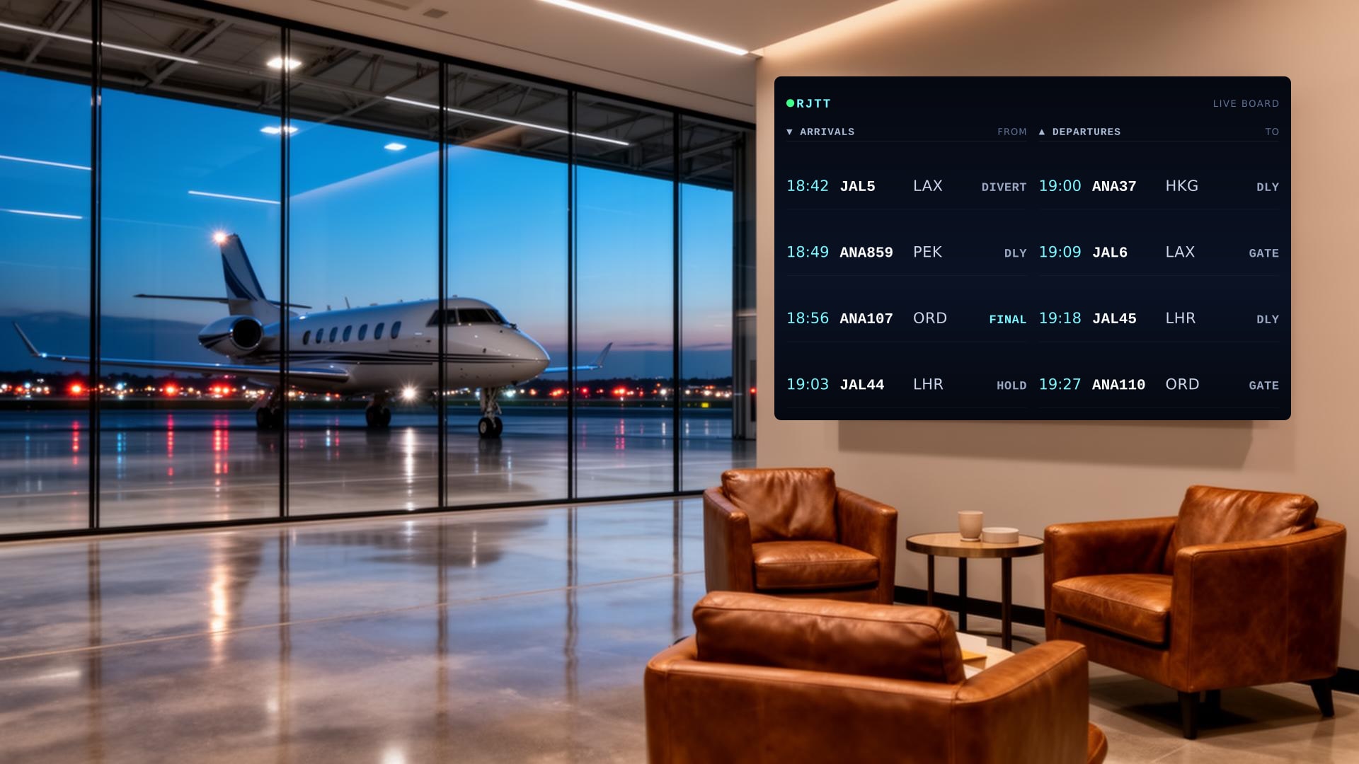 Aerotron Board in a hangar setting